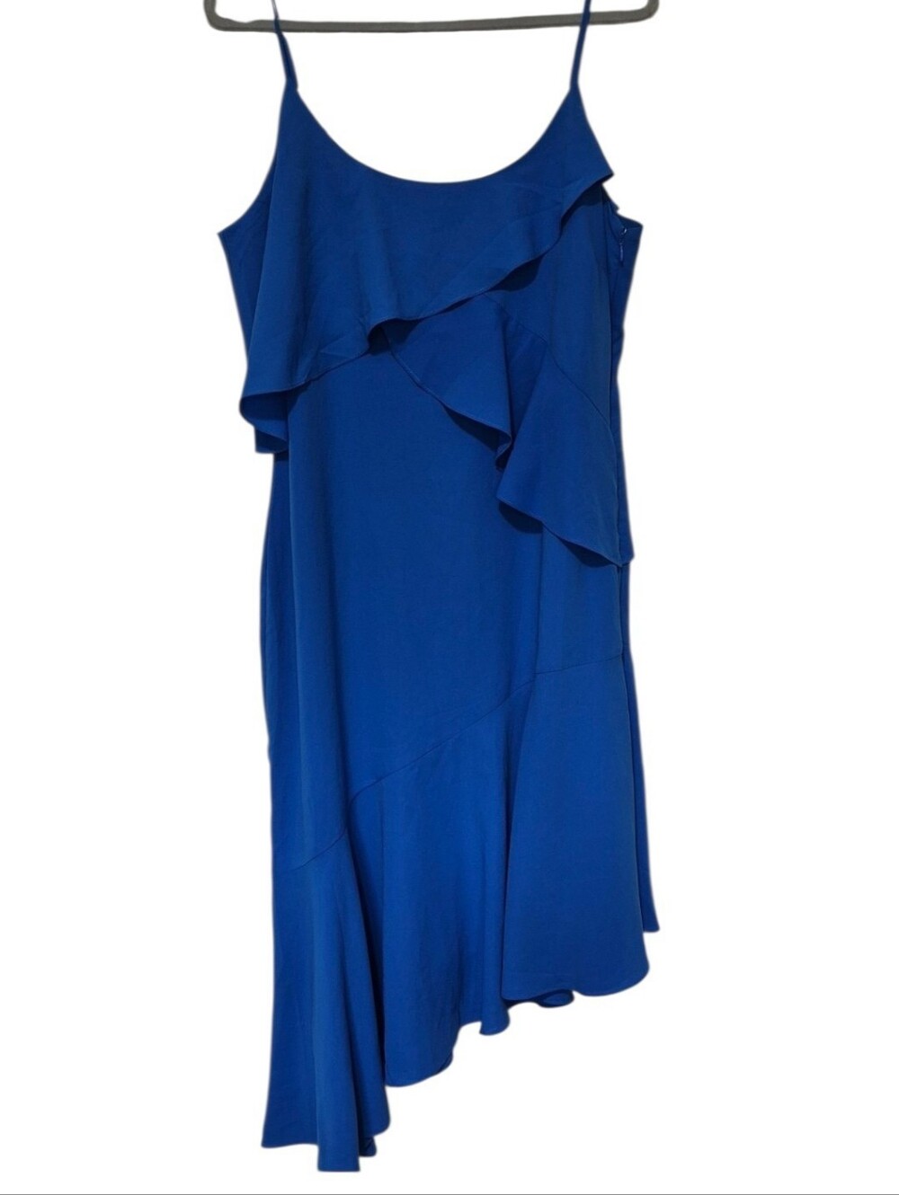 Adelyn Rae Blue Ruffle Asymmetrical Midi Dress XL New with Tags